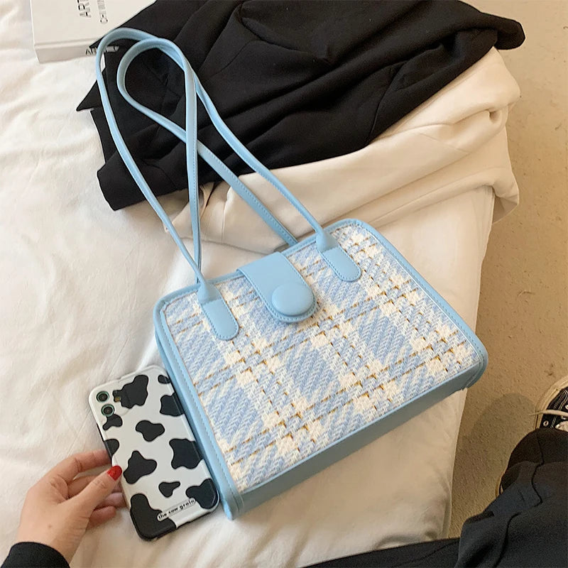 Vintage Square Shoulder Bags for Women High Small Tote Bag Ladies Handbags Sac