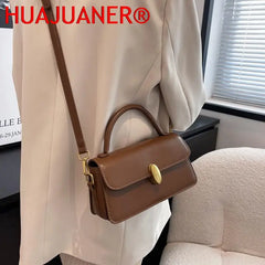 Vintage Square Shoulder Bags for Women Small Flap Messenger Handbag