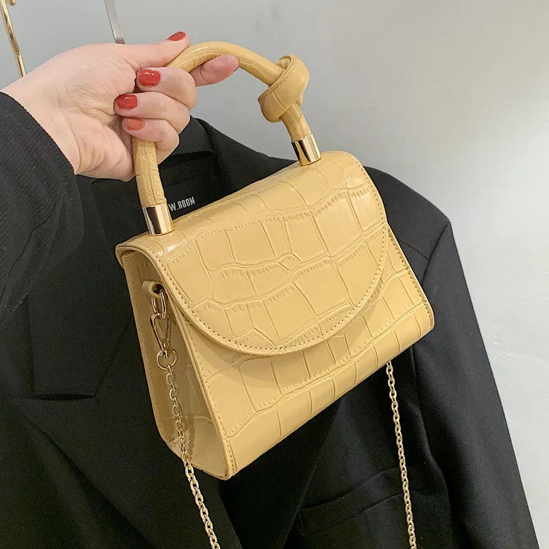 Vintage Stone Patent Crossbody Bag Women Handbag PU Leather Ladies Evening Pouch