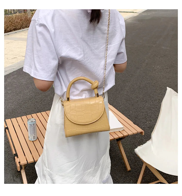 Vintage Stone Patent Crossbody Bag Women Handbag PU Leather Ladies Evening Pouch