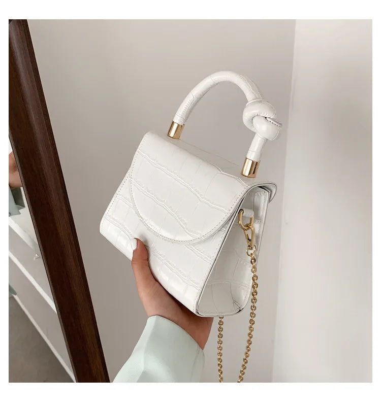 Vintage Stone Patent Crossbody Bag Women Handbag PU Leather Ladies Evening Pouch
