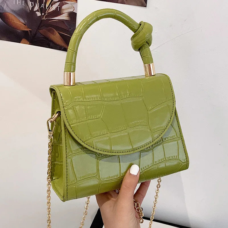 Vintage Stone Patent Crossbody Bag Women Handbag PU Leather Ladies Evening Pouch