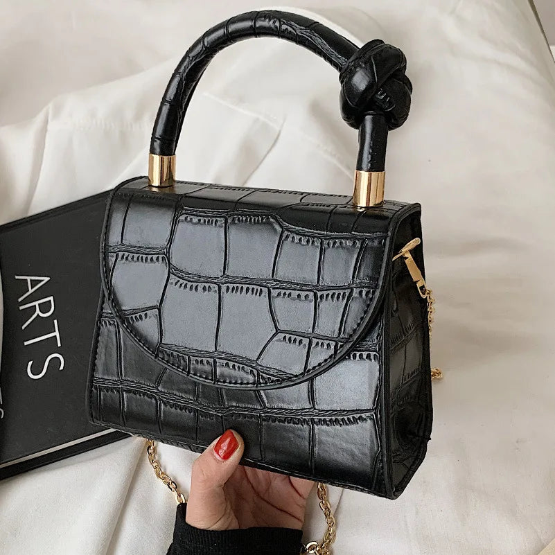 Vintage Stone Patent Crossbody Bag Women Handbag PU Leather Ladies Evening Pouch