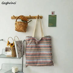 Vintage Striped Shoulder Bags Women Bohemian Style Underarm All-match