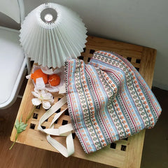 Vintage Striped Shoulder Bags Women Bohemian Style Underarm All-match