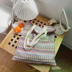 Vintage Striped Shoulder Bags Women Bohemian Style Underarm All-match