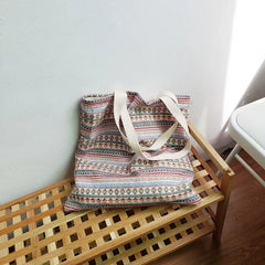 Vintage Striped Shoulder Bags Women Bohemian Style Underarm All-match