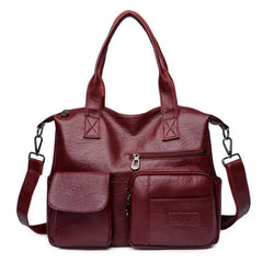 Vintage Style Shoulder Bag for Women PU Leather Big Casual Tote Handbag Women