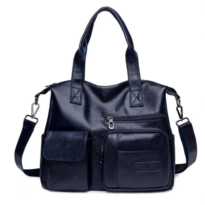 Vintage Style Shoulder Bag for Women PU Leather Big Casual Tote Handbag Women