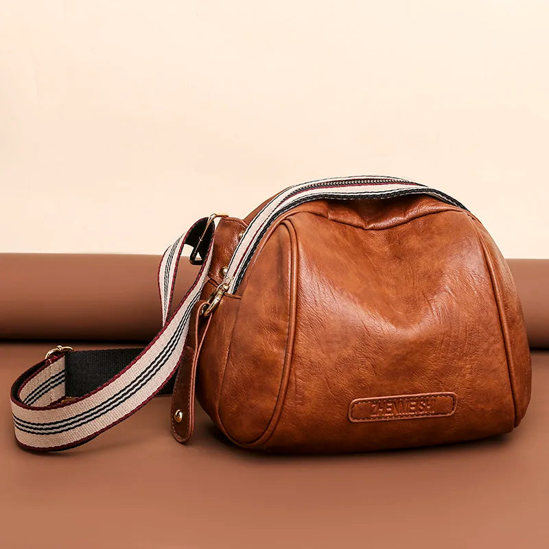 Vintage Style Women Handbag Soft Leather Crossbody Bag