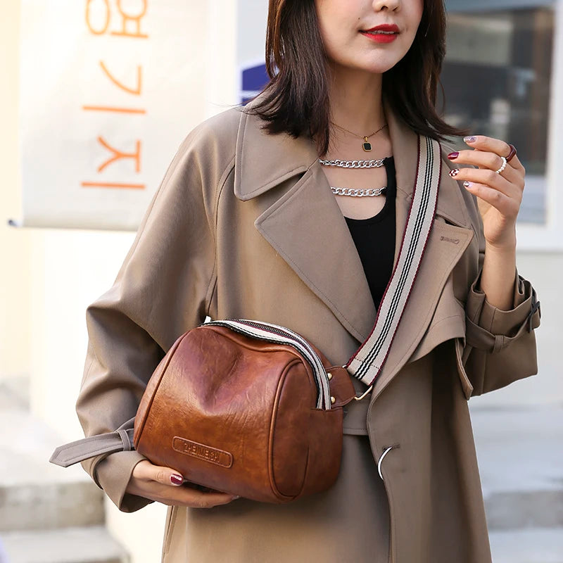 Vintage Style Women Handbag Soft Leather Crossbody Bag