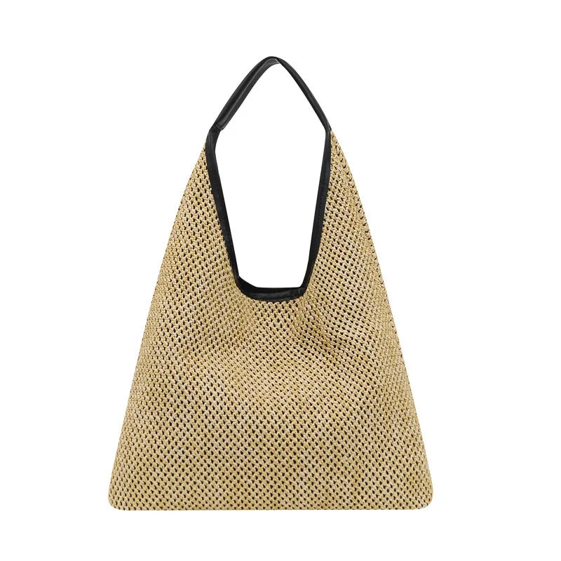 Vintage Straw Beach Bags Woven Bucket Bag Grass Tote Handbags
