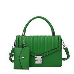 Vintage Chain Tote Bag w/ Small Bags PU Leather Women Handbag Shoulder Bag