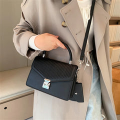 Vintage Chain Tote Bag w/ Small Bags PU Leather Women Handbag Shoulder Bag