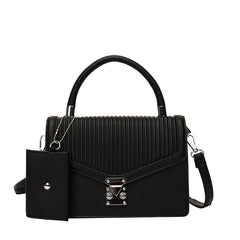 Vintage Chain Tote Bag w/ Small Bags PU Leather Women Handbag Shoulder Bag