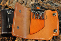 Vintage Leather Key Holder Minimalist Keychain Case