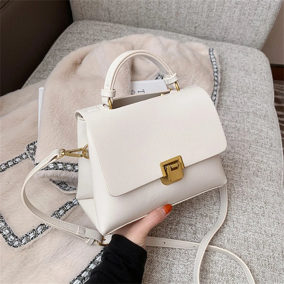 Vintage Winter Tote Bag PU Leather Women's Handbag Purses Mini Shoulder