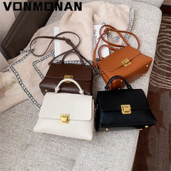 Vintage Winter Tote Bag PU Leather Women's Handbag Purses Mini Shoulder