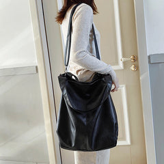 Vintage Tote Leather Shoulder Bag Women Large Capacity Top Handle Crossbody Bag