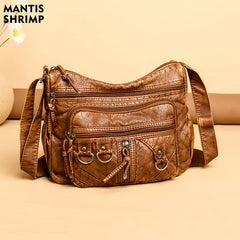 Vintage Crossbody Bag for Women Multi-pocket Shoulder Bags Large Capacity