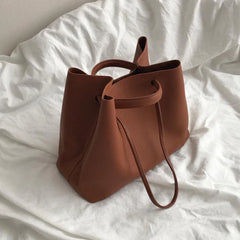 Vintage Women's Shoulder Bag Large Capacity Messenger Bucket Tote