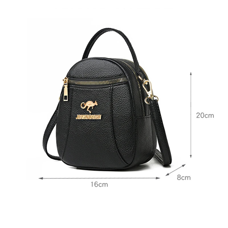 Vintage Leather Shoulder Bag Women's Crossbody Messenger Handbag Purse