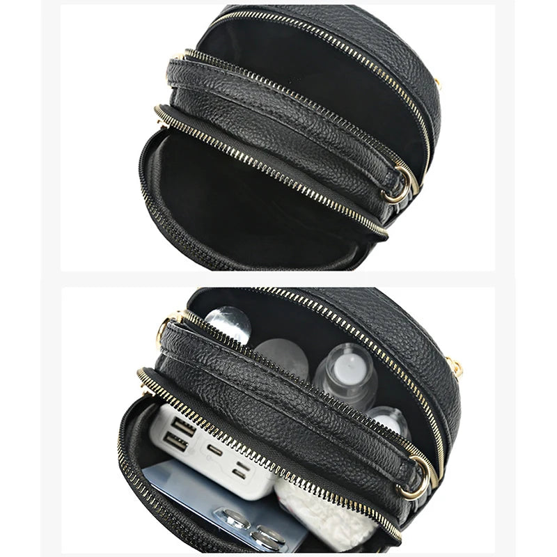 Vintage Leather Shoulder Bag Women's Crossbody Messenger Handbag Purse