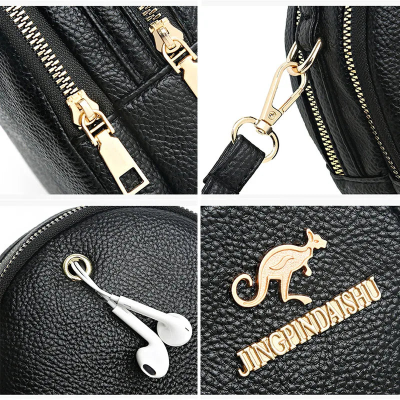 Vintage Leather Shoulder Bag Women's Crossbody Messenger Handbag Purse