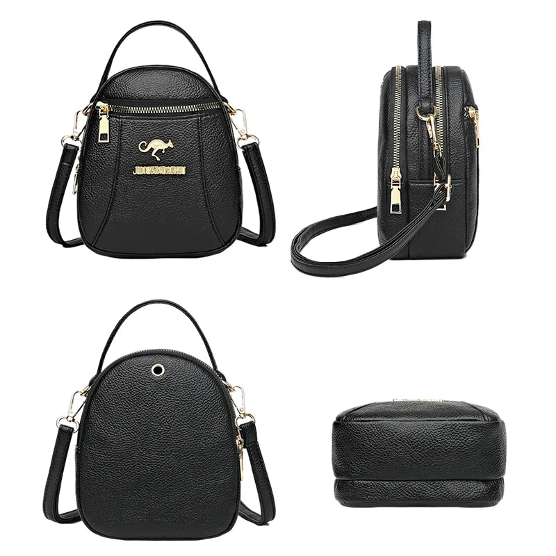 Vintage Leather Shoulder Bag Women's Crossbody Messenger Handbag Purse