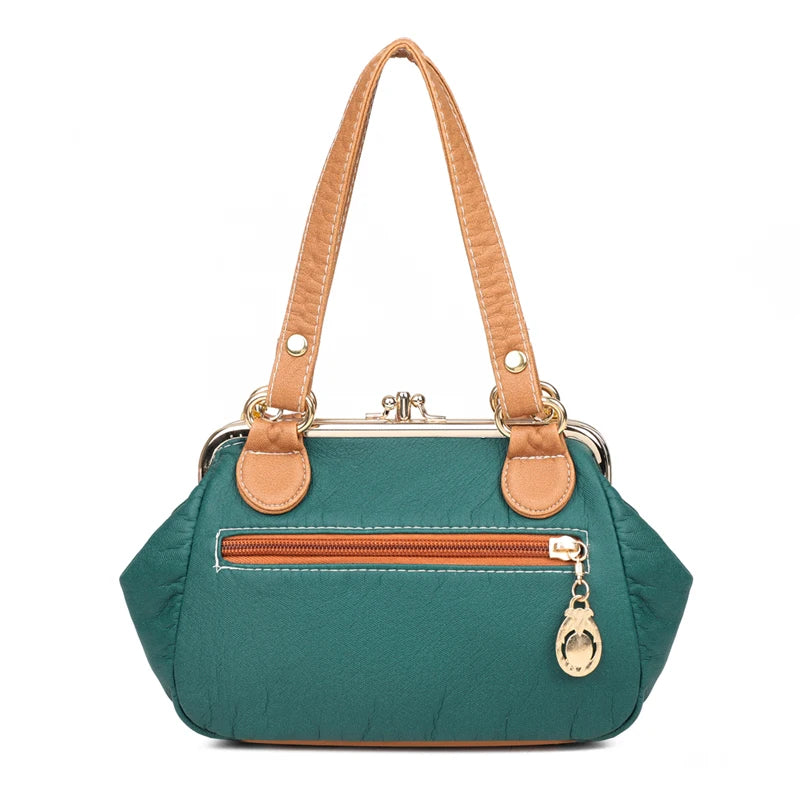 Vintage Patchwork PU Leather Women Shoulder Bag