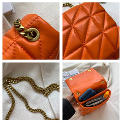 Vintage Chain Shoulder Bags Women PU Leather Clutches Handbags Purse Totes