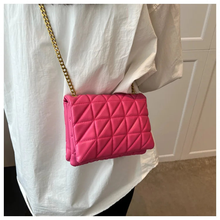 Vintage Chain Shoulder Bags Women PU Leather Clutches Handbags Purse Totes