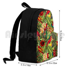 Vintage Tropical Bird Jungle Garden Outdoor Hiking Backpack