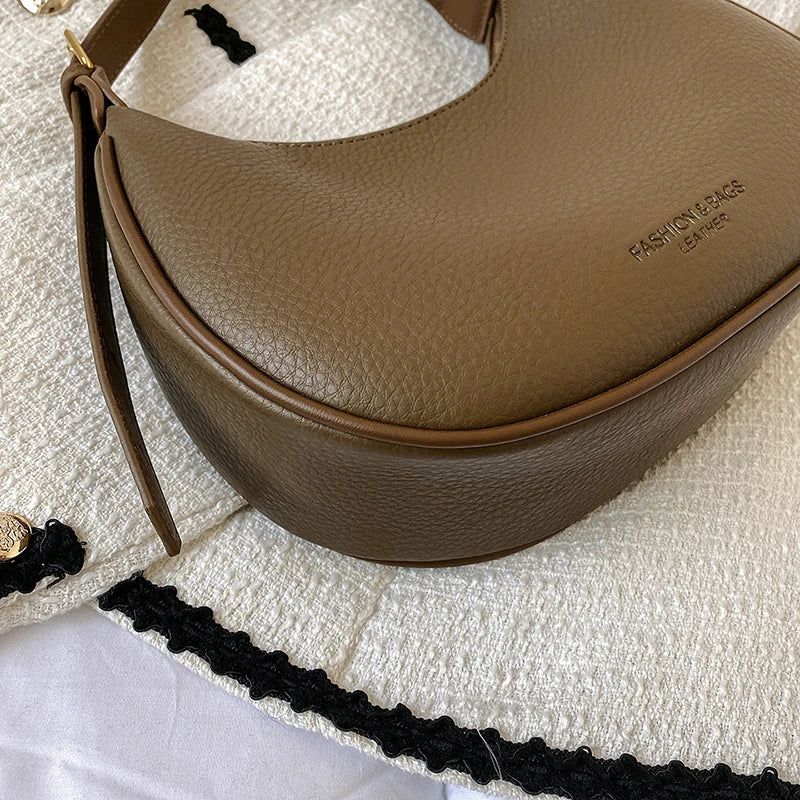 Vintage Underarm Shoulder Bags For Women Handbags Half Moon