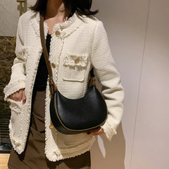 Vintage Underarm Shoulder Bags For Women Handbags Half Moon