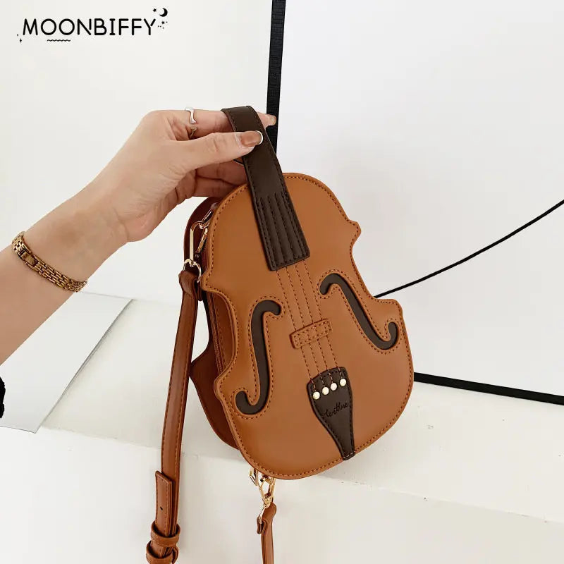 Vintage Violin Shoulder Bag for Women Crossbody Bags Messenger Bag