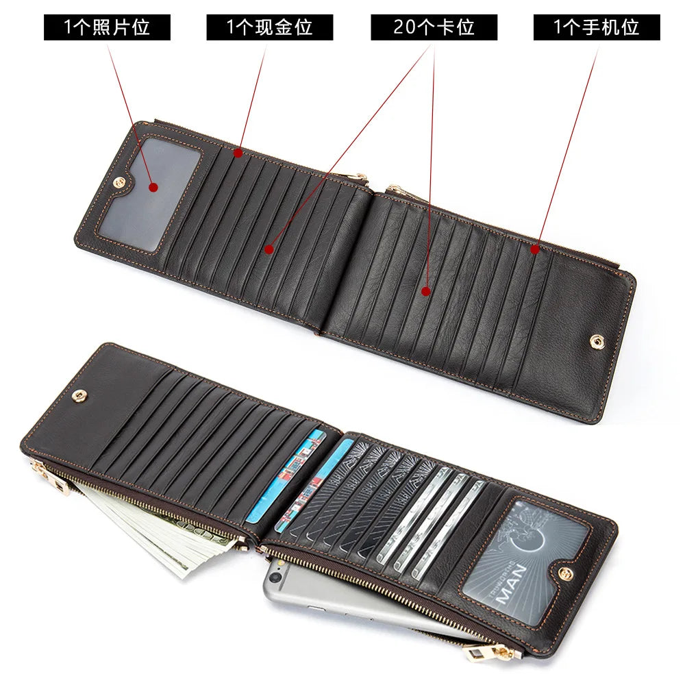 Vintage Leather Clutch Bag Men's Wallet