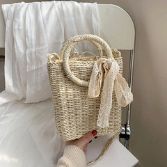 Vintage Weave Handbag Women Straw Shoulder Bag Female Sac Crossbody Bags