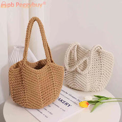 Vintage Weaving Hand Bag Style Knitting Handbags for Seaside Vacation