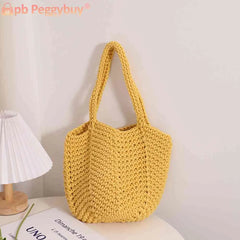 Vintage Weaving Hand Bag Style Knitting Handbags for Seaside Vacation