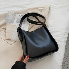 Vintage Wide Strap Bucket Crossbody Shoulder Bags Autumn Large Capacity