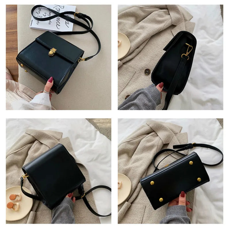 Vintage Wild Crossbody Bags Strap Zipper Women's Handbags PU Female Totes