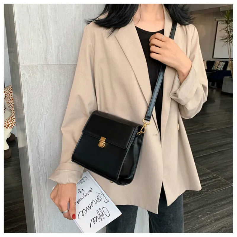 Vintage Wild Crossbody Bags Strap Zipper Women's Handbags PU Female Totes