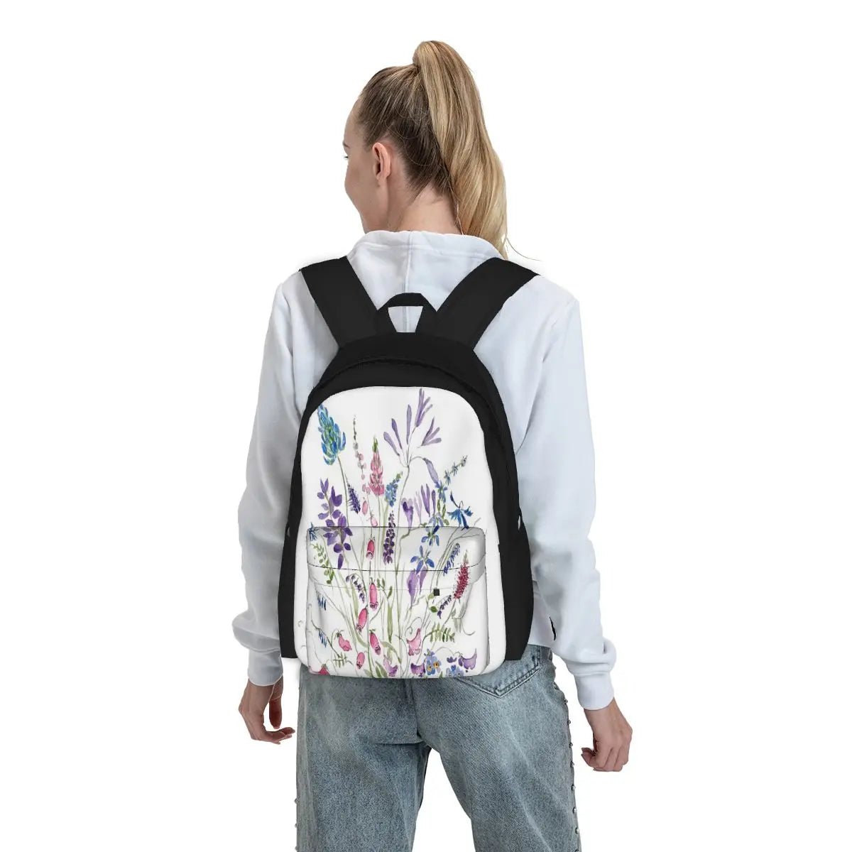 Vintage Wild Flowers Arrangement Backpacks Men's Backpacks Bags For Women Anime