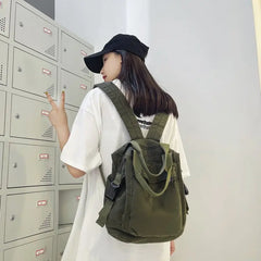 Vintage Canvas Women Backpack High Capacity Female Travel Backpack