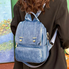 Vintage Women Backpacks High Leather Bag School Bags Ladies Bagpack