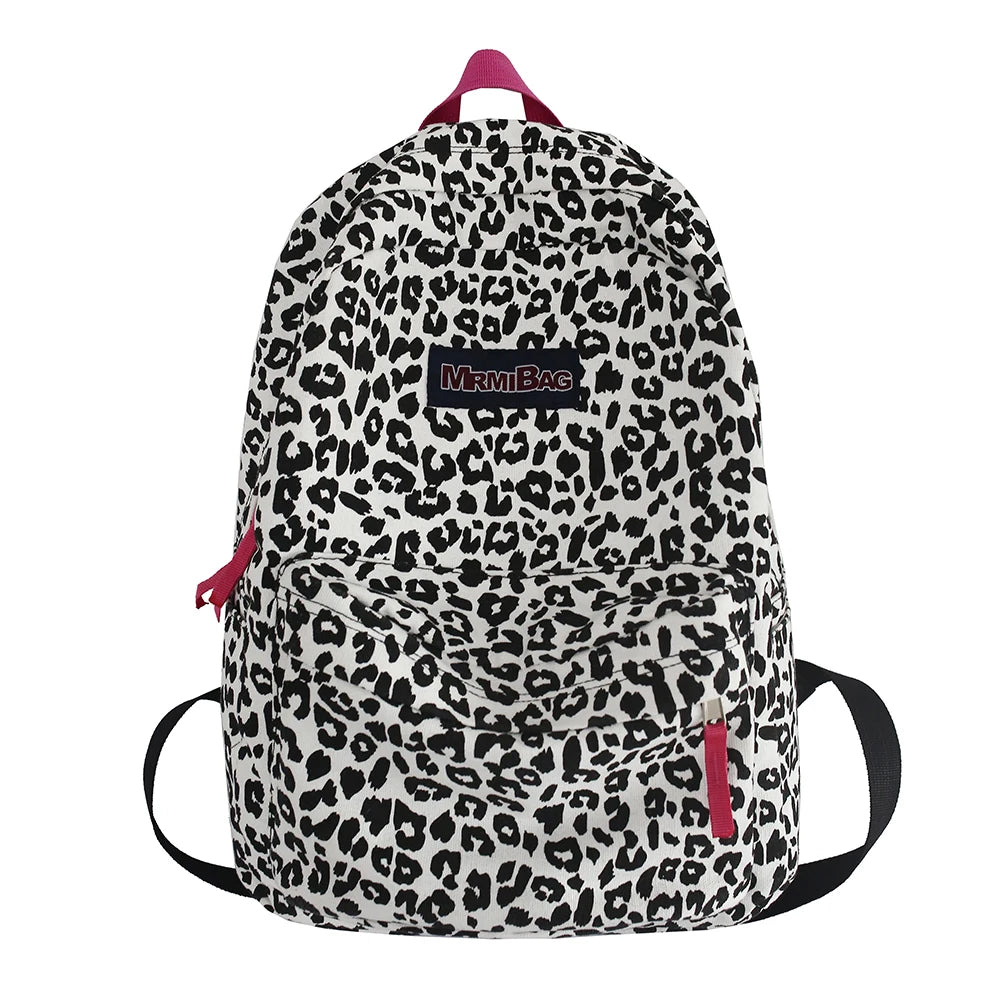 Vintage Canvas Printing Rucksack Handbag Casual Women Large Knapsack