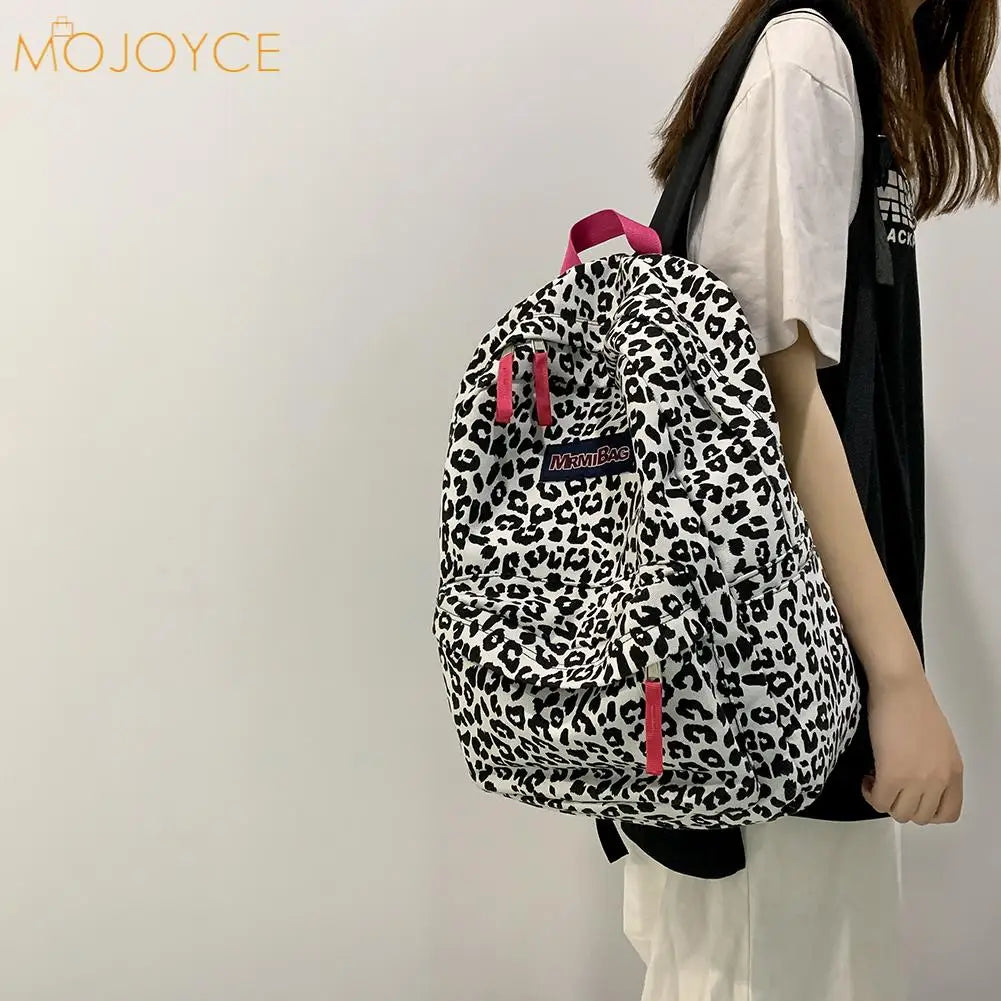 Vintage Canvas Printing Rucksack Handbag Casual Women Large Knapsack