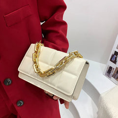 Vintage Women Casual Shoulder Bag Lady Checker Solid Small Shoulder Crossbody Ba