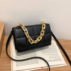 Vintage Women Casual Shoulder Bag Lady Checker Solid Small Shoulder Crossbody Ba